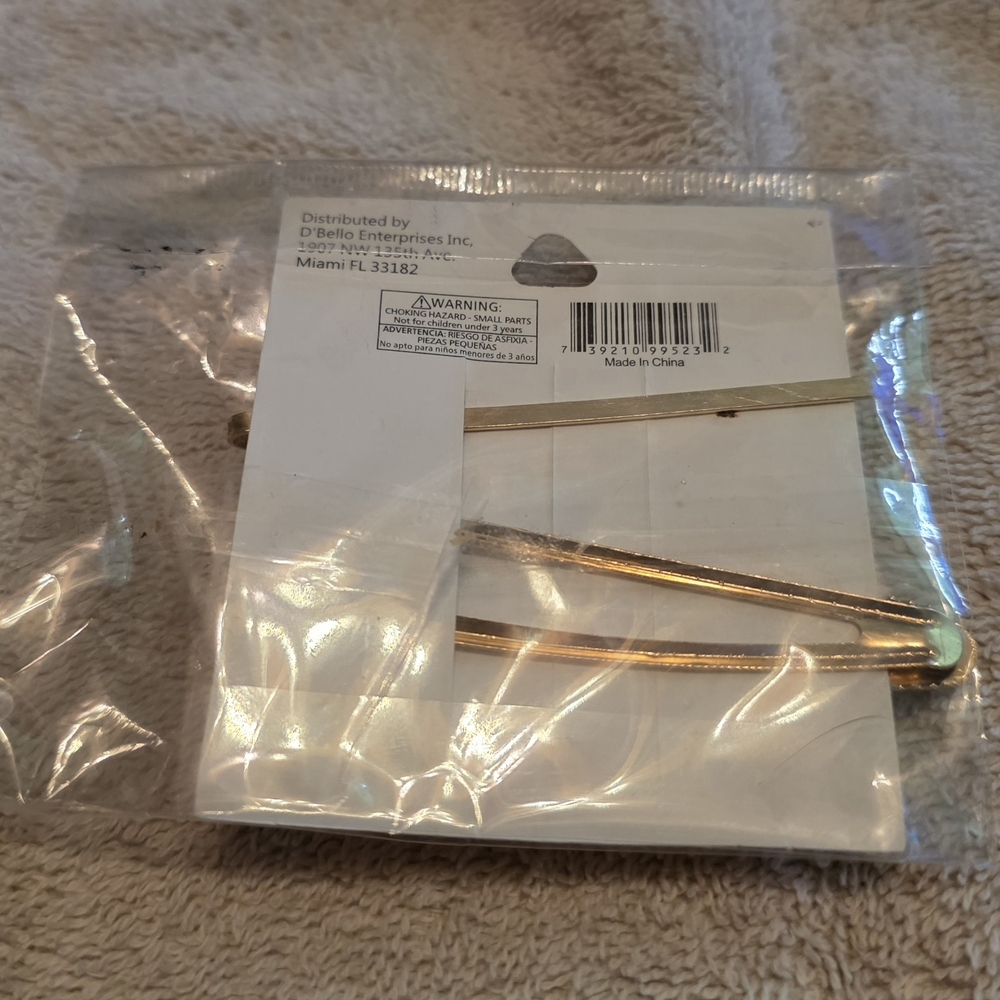 Gold Rhinestone Hair Clip Set - Picture 2 of 2